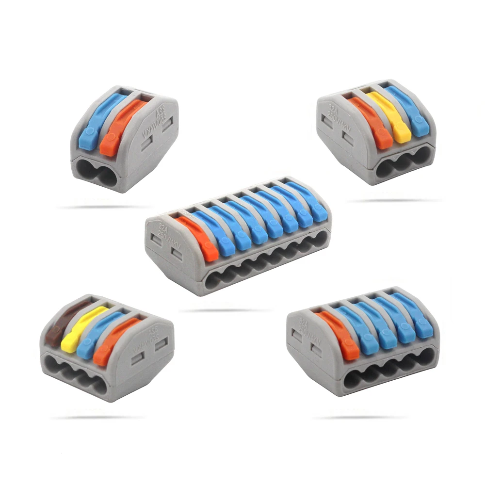 1-10 Universal Electrician Fast Wire Connector Terminal Electrico Block Compact Wiring Splicing Conector Eletrico Tool Set China