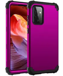 Heavy Duty Hybrid Shockproof Protective Phone Case Cover for PC TPU (Purple black)