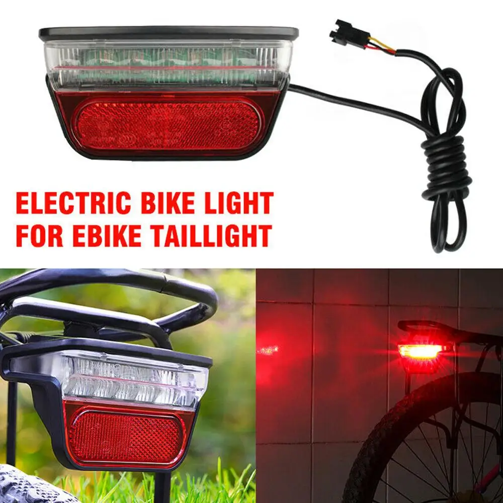 

6-80V Electric Bike Light Bicycle Scooter Bike Saddle Light Brake Night Safety Cycling Parts Bicycle Accessories