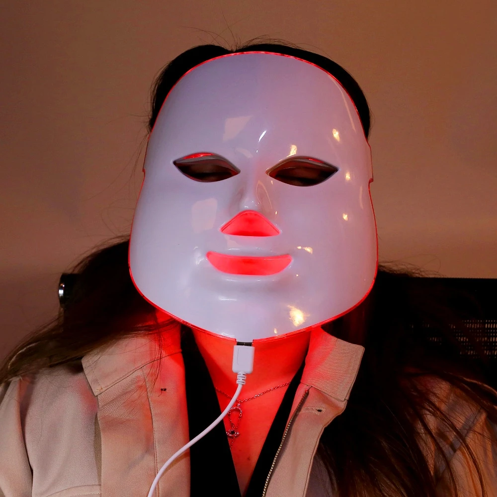  Beauty Photon 7 Colors LED Light Facial Mask Skin Care Rejuvenation Wrinkle Acne Removal Face Spa - 4000431355541
