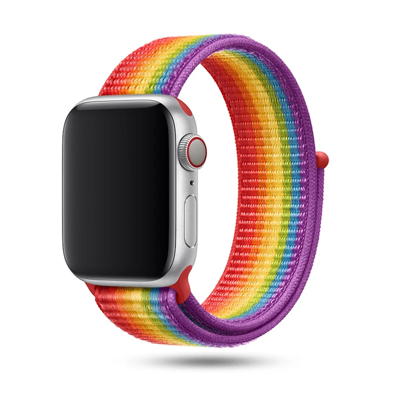 Pride Edition Спортивный ремешок для Apple watch 42 мм, 38 мм, 44 мм, 40 мм, тканый нейлоновый браслет correa iwatch 4, 3, 2, аксессуары для Apple watch 4, 5 - Цвет ремешка: Pride Edition