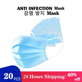 

100psc disposable dust-proof masks 3-layer filter, dustproof non-woven masks contrast fpp2 kf94 PM2.5 48 hours delivery