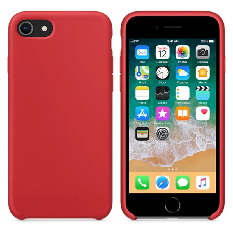 09 Red Роскошный официальный силиконовый чехол с логотипом для iPhone 5SE 6s 7 8 Plus, жидкий чехол для Apple iPhone X XS Max XR 11pro MAX чехол - Цвет: 09 Red