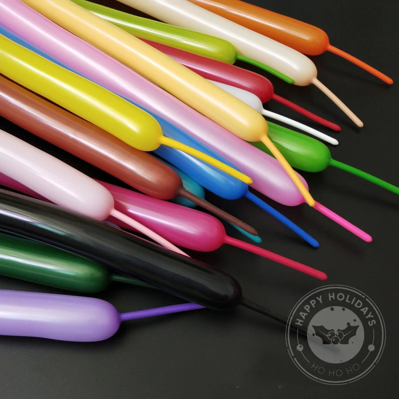 Lot De 100 Ballons Longs Et Colorés - Rotatifs En Latex Métallique Pour