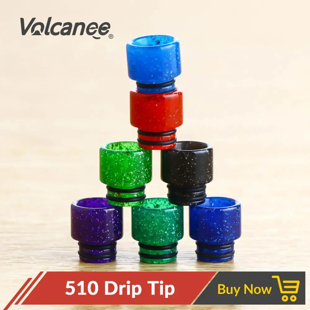 

Volcanee 510 Drip Tip Epoxy Resin Wide Bore Drip Tip Mouthpiece For V8 Baby Tank Electronic Cigarette Vape Accessory
