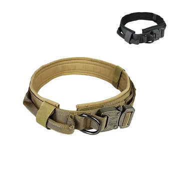 

Tactical Dog Heavy Duty Collar With Control Handle Pet Adjustable Military Training Walking Collar Large Dog Collar Pet Supplies