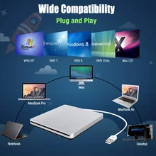 Ультратонкий внешний DVD привод USB 3,0 диск дубликатор для компьютера ноутбука VH99