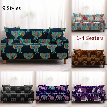 

Elephant Stretch Slipcovers Sectional Elastic Stretch Sofa Cover for Living Room Couch Cover Armchair Cover 1/2/3/4 Seater