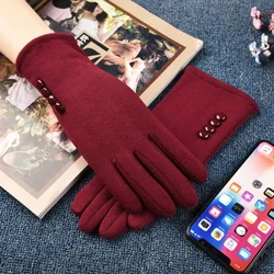 2021 Non Fleece Autumn and Winter Gloves for Women Plus Velvet Thickened Warm Mittens Touch Screen Outdoor Sports Cycling Gloves