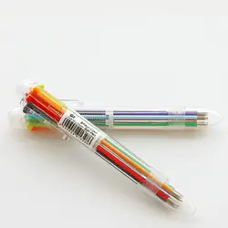 24 шт./лот 6 неоновые цвета шариковая ручка 0.5 мм шариковая ручка прозрачный маркер канцелярские школьные принадлежности canetas f722