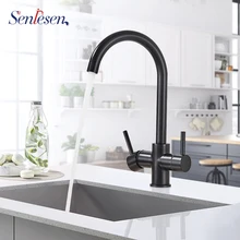 Filter Kitchen Faucet Drinking Water Chrome Deck Mounted Mixer Tap 360 Rotation Pure Water Filter Kitchen Sinks Taps