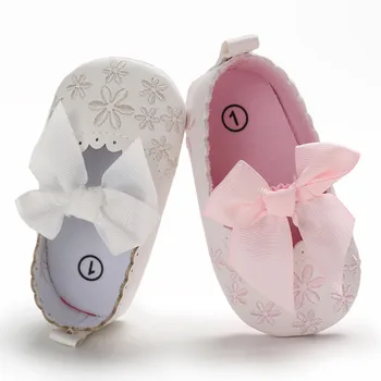

Toddler Infant Baby Girls Soft Sole Bow Embroidery Shoes Single Shoes First walker Casual kids shoes детская обувь NEW style