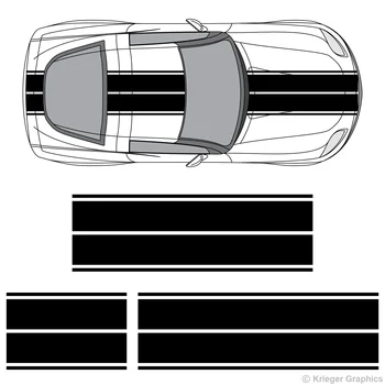 

For 1set 1Set Chevy Corvette Dual Rally Racing Stripes Vinyl Double Stripe Decals Car styling