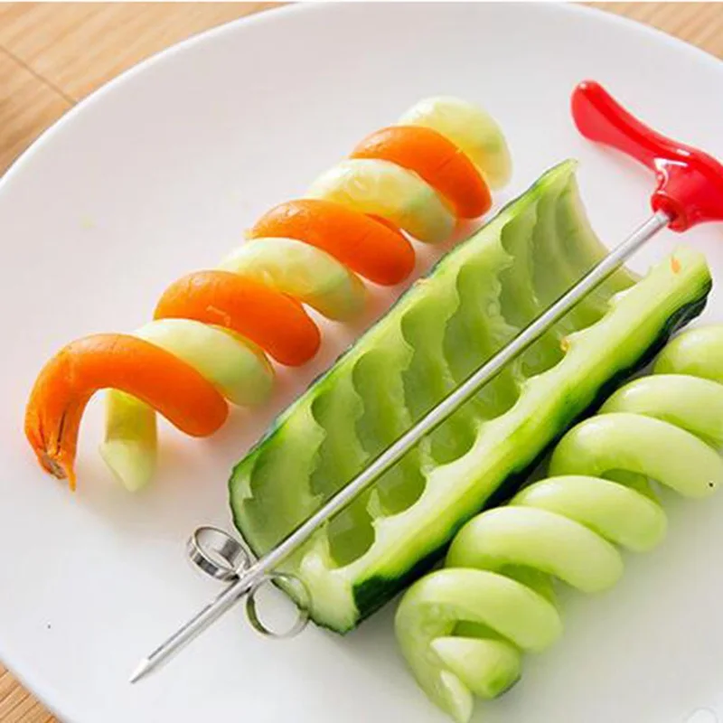 new creative vegetable fruit spiral twist knife stainless steel