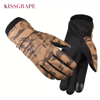 

Super Warm Men Winter Gloves Waterproof Touch Screen Gloves High Quality Male Outdoor Sports Anti-slip Camouflage Gloves Mittens