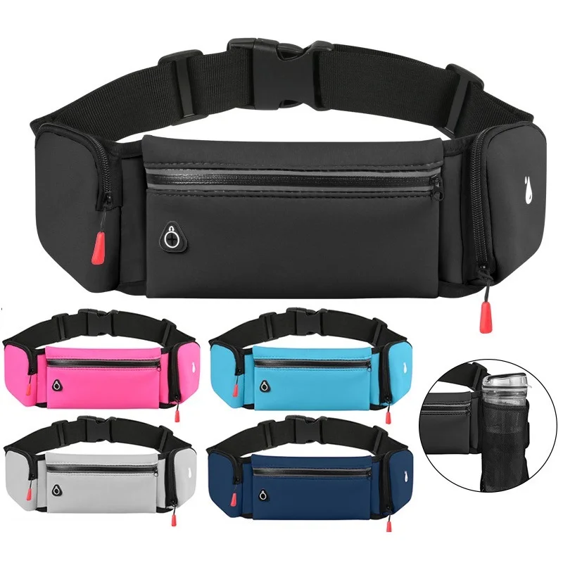 

Unisex Running Waist Bag Outdoor Marathon Jogging Fitness Sport Belt Pouch Water Bottle Holder 7.5 Inch Mobile Phone Belt Bag