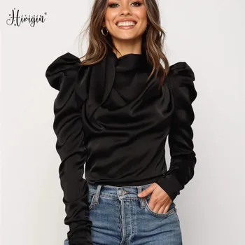 

Women Satin Blouses 2020 New Bow Neck Long Sleeve Elegant Blouse Office Lady Shirts Female Blusas S-XL Slim Top Camisa Mujer