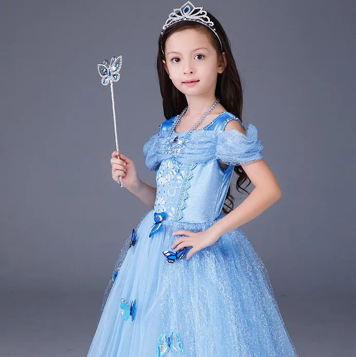 Новинка года; стильное платье принцессы Золушки; платье для девочек Frozen