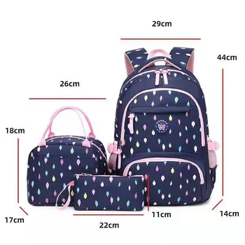 

School Bags for Teenager Girls satchel Ladies Cute Printing School Backpack 3Pcs set Women Bag Rucksack Big capacity Travel bag