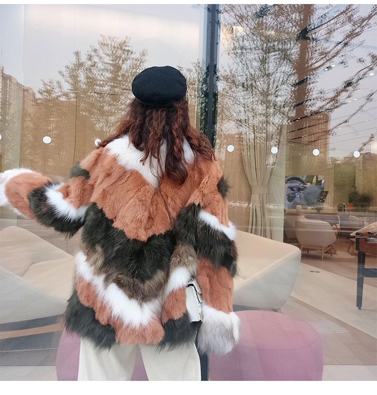 OFTBUY, зимняя женская куртка, натуральный мех, натуральный Лисий Мех и натуральный мех кролика Рекс, прошитая верхняя одежда, Толстая теплая уличная одежда