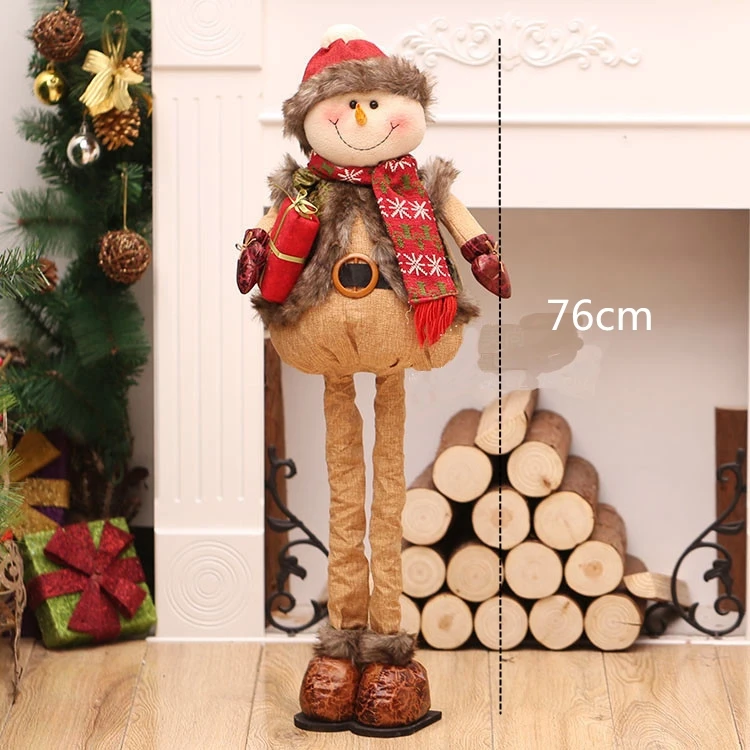 Большая Рождественская Кукла-Снеговик Санта-Клаус, рождественские украшения для дома, выдвижная фигурка Navidad, детские рождественские подарки, игрушка - Цвет: SDZS14202