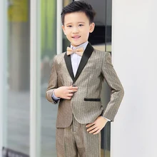 Новое поступление, модная Высококачественная Детская красивая куртка, мужской деловой костюм, детский костюм в полоску, для свадьбы, большие размеры, 3-14