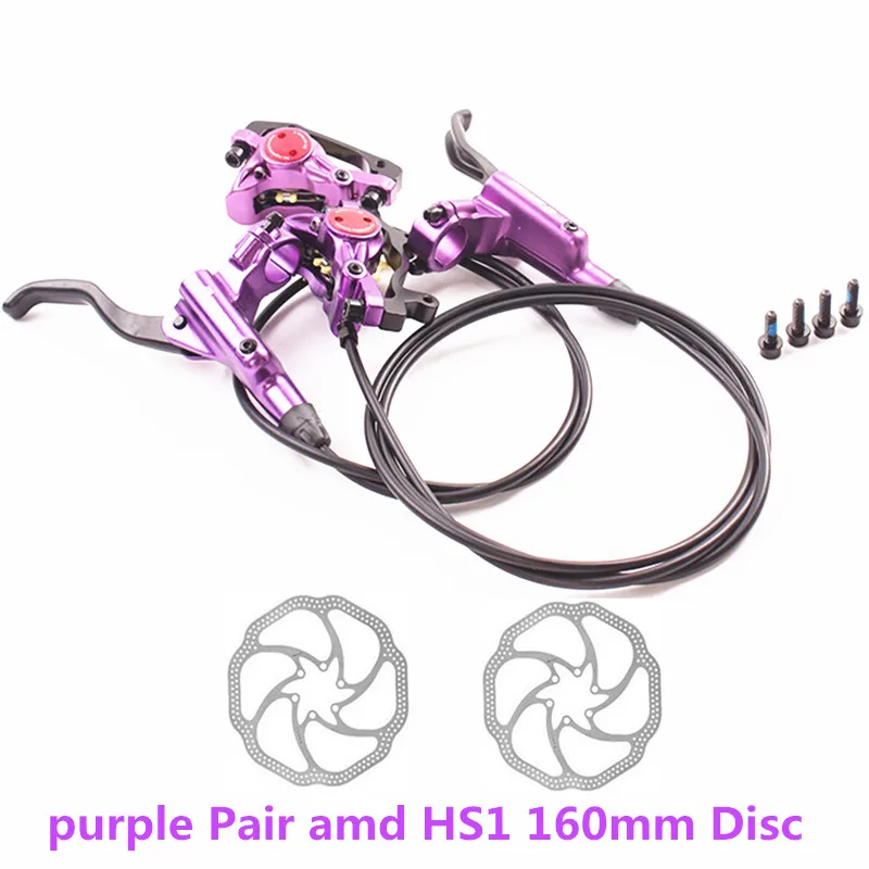 purple Pair and HS1 ZOOM HB-875 для езды на горном велосипеде, гидравлический тормоз, гидравлический тормоз HS1 160 мм, диск совместимый SHIMANO, бренд - Цвет: purple Pair and HS1