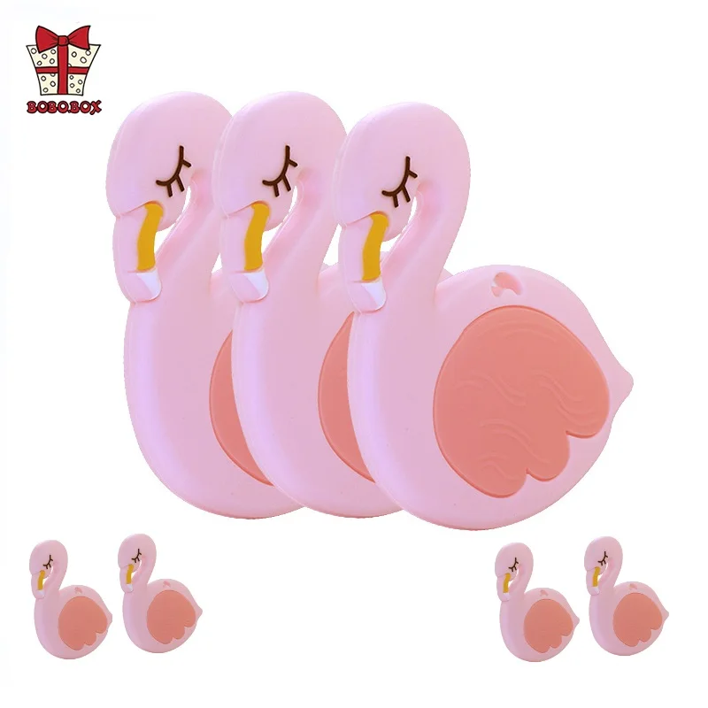 

BOBO.BOX 1pc Cartoon Baby Silicone Teethers Animal Baby Ring Teether Silicone Beads Chew Charms Baby Teething Gift Toddler Toy