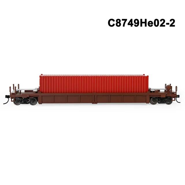 1 Set HO Scale 1:87 Well Car with 40' 20' Container Model Railway Wagons Model Train Freight Car C8749