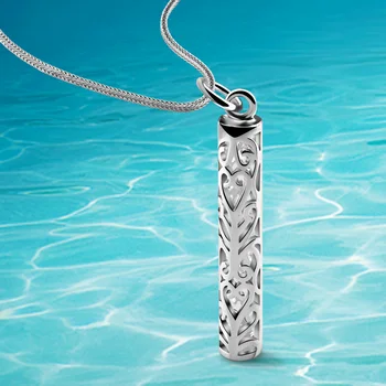 

Genuine 925 sterling silver necklace for men and women, fashion jewelry cylindrical pendant snake chopin chain couple necklace