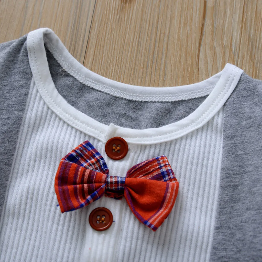 Боди джентльмена для новорожденных мальчиков; сплайс-комбинезон с бантом; одежда с круглым вырезом; хлопковый мягкий боди с длинными рукавами для маленьких мальчиков
