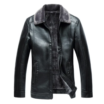 

Nueva chaqueta de piel gruesa de terciopelo plus para hombre de invierno 8XL 7xlhighend, cuero de PU corta ajustada de de talla
