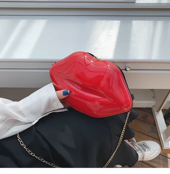 

Lips Shape PVC Handbags Women Zipper Shoulder Bag Crossbody Messenger Phone Coin Bag Evening Party Clutches Bolsas Feminina Saco