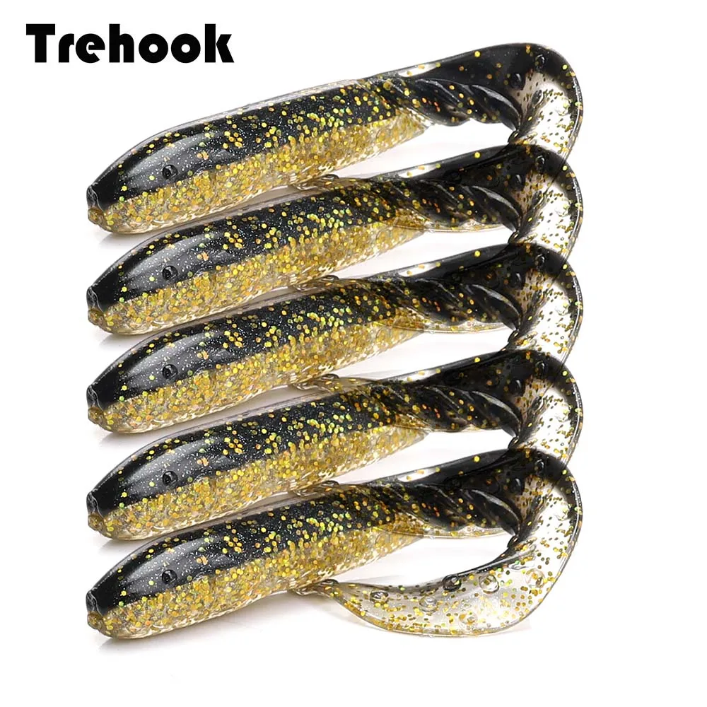 TREHOOK 5 Adet grup Bal k l k Yumu ak Lures Shad 7cm 2 4g Kolay 