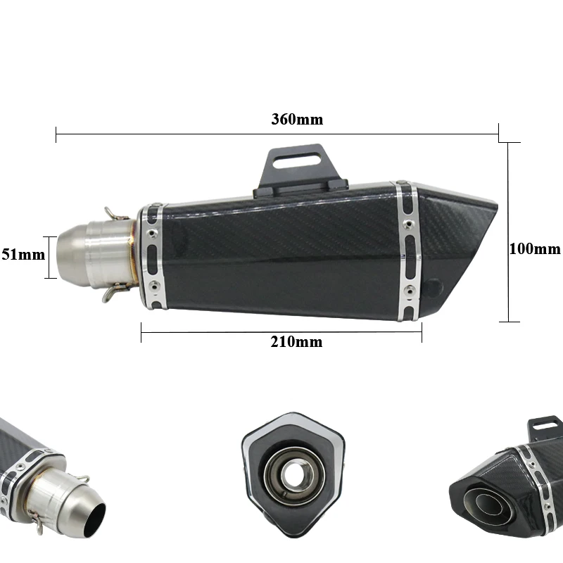 Выхлопная труба Akrapovic, глушитель для мотоцикла из нержавеющей стали с глушителем, 3 стиля, труба для YAMAHA GY6 125CC 1500CC