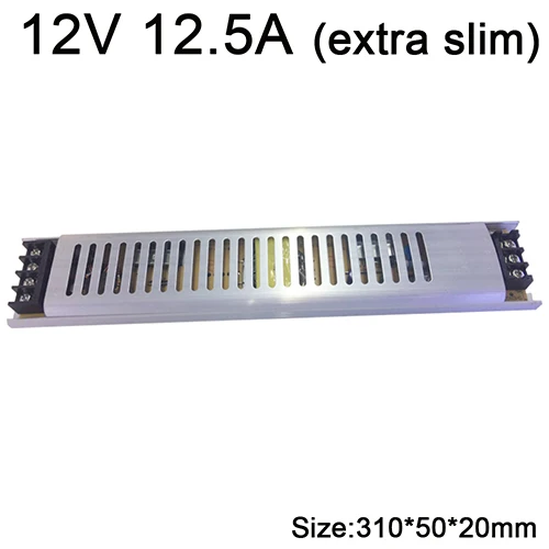 Полоса Размеры Siwtch Питание 12V 3A 5A 8.5A 10A 12.5A 15A 16.5A 20A 30A 33A освещение Трансформатор AC220V для DC12V конвертер - Color: 12V 12.5A Extra Slim