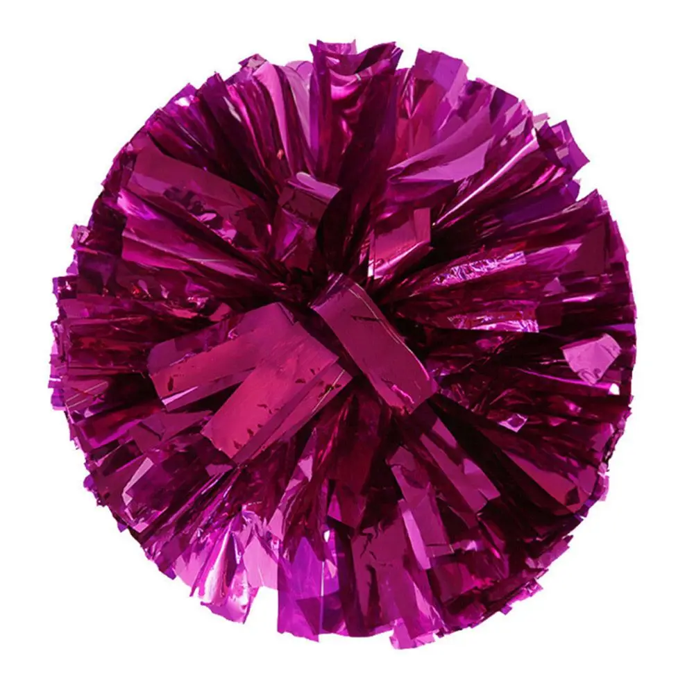 Rose red Для соревнований Чирлидинг Pom Poms цветочный шар металлическая фольга и пластиковое кольцо ручные принадлежности для занятий танцами вечерние товары - Цвет: Rose red