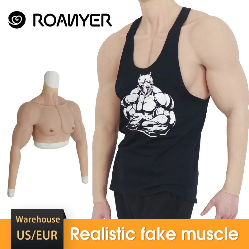 ROANYER жуткая Реалистичная силиконовая фальшивые мускулы живота облегающий костюм