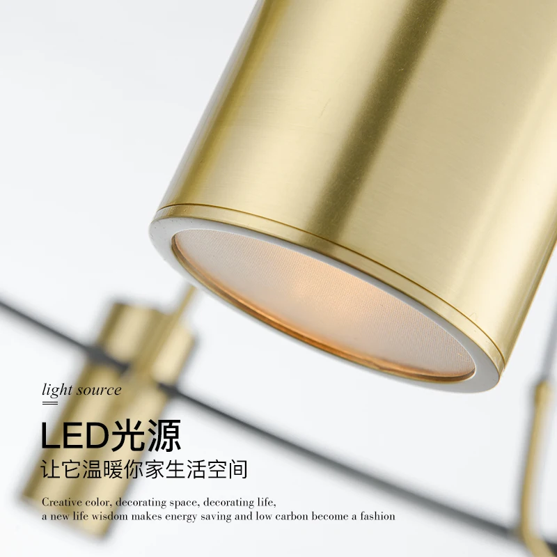 Postmodern living room led chandelier villa bedroom simple creative personality Nordic bar restaurant light 90-200v