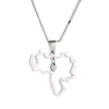 Модная нержавеющая сталь Venezuela Карта Сердце ожерелье с кулоном карта фуэрте женские ювелирные изделия