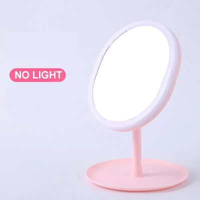 Pink No LED Зеркало с подсветкой зеркало для макияжа зеркало с подсветкой для макияжа зеркало для макияжа с подсветкой складное зеркало зеркало косметическое настольное зеркало с подсветкой настольное с подсветкой на присоске - Цвет: Pink No LED