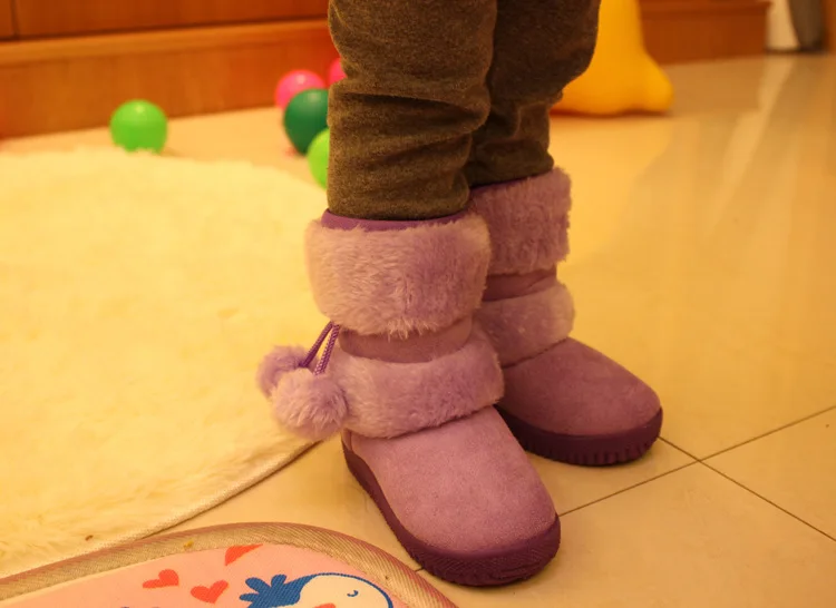 Children's Boots Warm Solid Girls Snow Boot Boys Girls Kids Rubber Boots Children Shoes Non-slip Girl Boots Winter Size 21-35