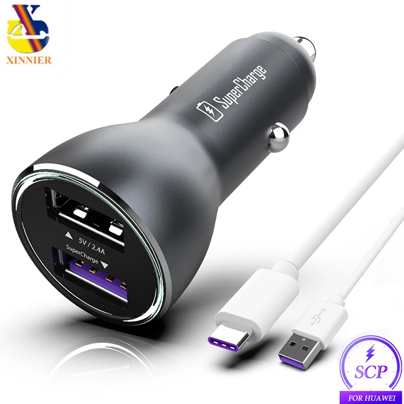 

For Huawei Supercharge Car Charger Metal FCP Fast Charging for Huawei P 30 20 10 9 Plus Mate 20 10 9 8 Pro Honor V20 V10 cable