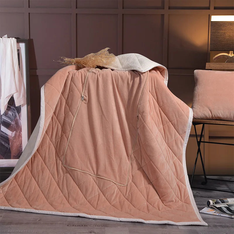 Современный дизайн, одноцветное одеяло для взрослых детей, Кристальное кашемировое многофункциональное одеяло для подушки, s диван, Офисная подушка двойного назначения - Цвет: Camel