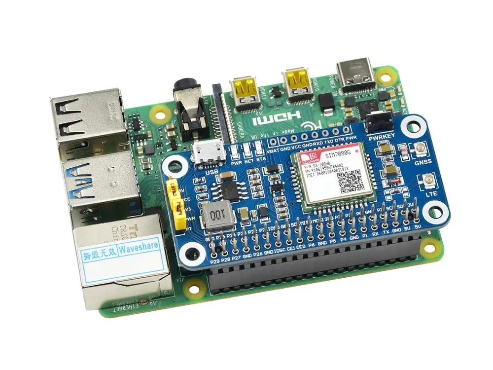 Funcionalidades de Comunicação Iot para Raspberry Cat-m Nb-chapéu Globalmente Aplicável Características Multi Nb-iot Gnss Sim7080g - pi - Imagem 5