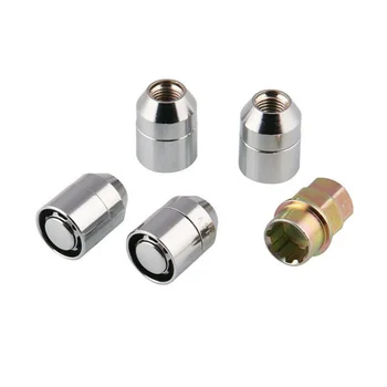

4Pcs Wheel Nuts Alloy Steel With Car Key For Anti Theft Security Locks Kit New