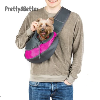 

Pretty&Better Breathable Dog Carrier Outdoor Travel Handbag Pouch Mesh Shoulder Bag Sling Pet Travel Tote Cat Puppy Carrier