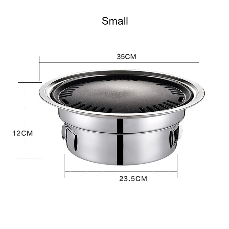 Корейский антипригарный гриль для барбекю на древесном угле из нержавеющей