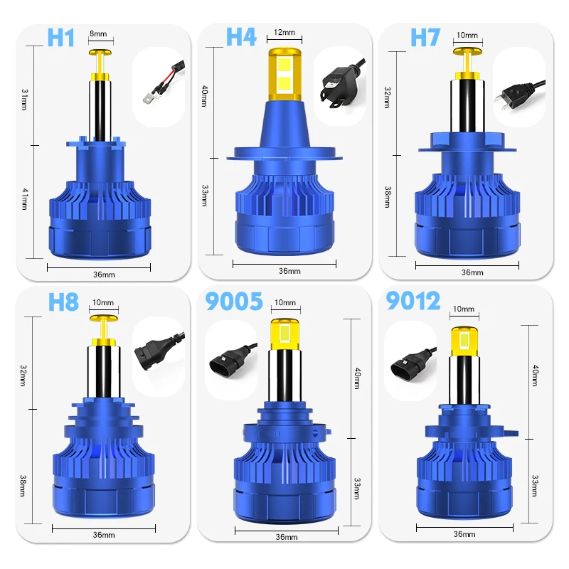 XR LED Car Headlight CANBUS Bulb 80W 38000LM 4300K H8 H9 H11 Fog Lamp 6000K 9005 HB3 9006 HB4 H1 H4 H7 9012 Super Bright Spotlig