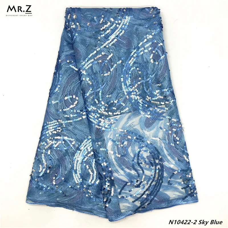 

Mr.Z Latest 2019 High-Quality African French Net Laces With Sequins Embroidery Tulle Fabric For Dresses